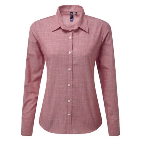 Women's Cotton Slub Chambray Long Sleeve Shirt