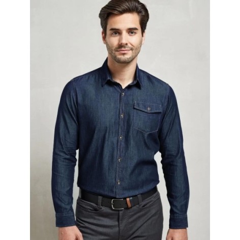 Men'âs Jeans Stitch Denim Shirt