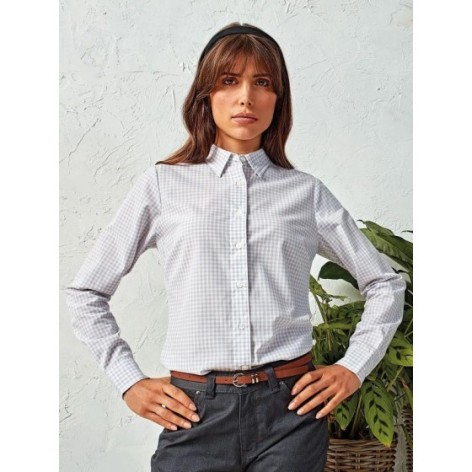 âMaxtonâ Check - Women's Long Sleeve Shirt