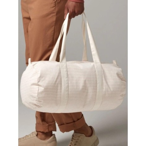 Striped Organic Cotton Barrel Bag