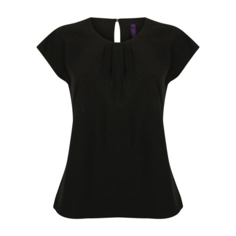Ladies' Pleat Front S/S Blouse