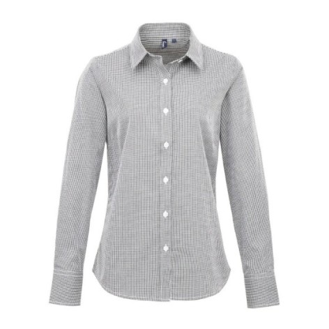 Ladies' Long Sleeve Microcheck Gingham Shirt
