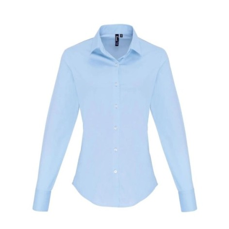 Ladies'â Stretch FitCotton Poplin Long Sleev Shirtt