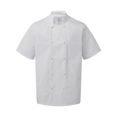Studded Front Shorts Sleeve Chef's Jacket