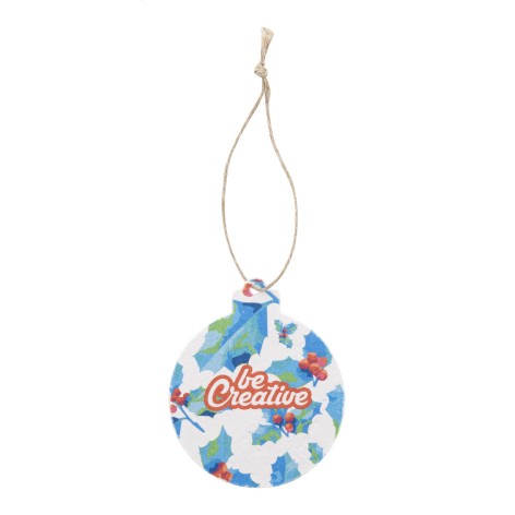 ornamento per albero di Natale personalizzato in carta di semi, rotondo