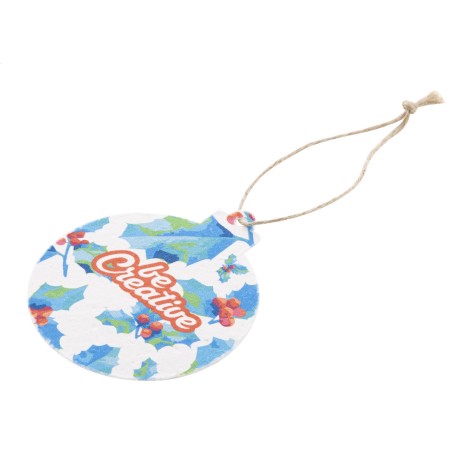 ornamento per albero di Natale personalizzato in carta di semi, rotondo