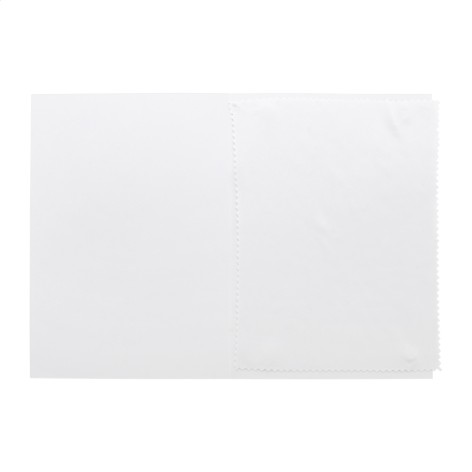 cartolina con panno pulizia occhiali