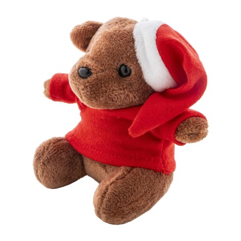 portachiavi natalizio con orsetto in peluche