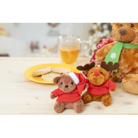 portachiavi natalizio con orsetto in peluche