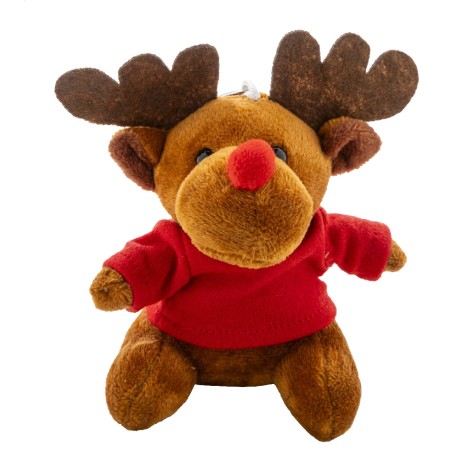 portachiavi natalizio con renna in peluche