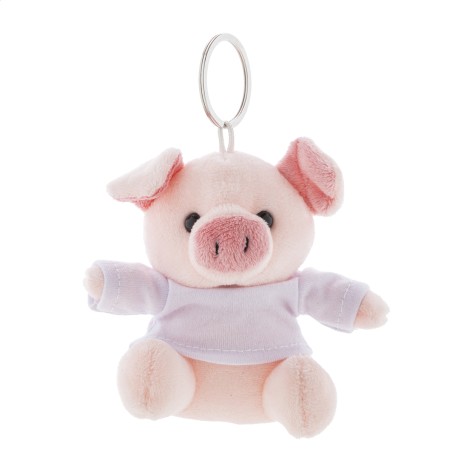 Portachiavi con maialino in peluche