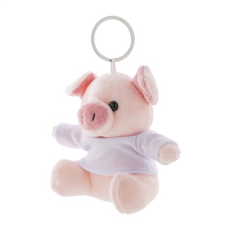 Portachiavi con maialino in peluche