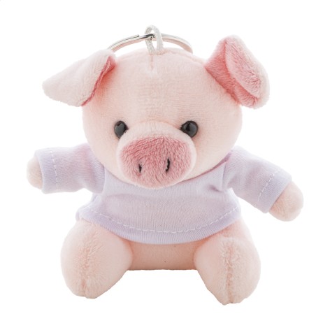 Portachiavi con maialino in peluche