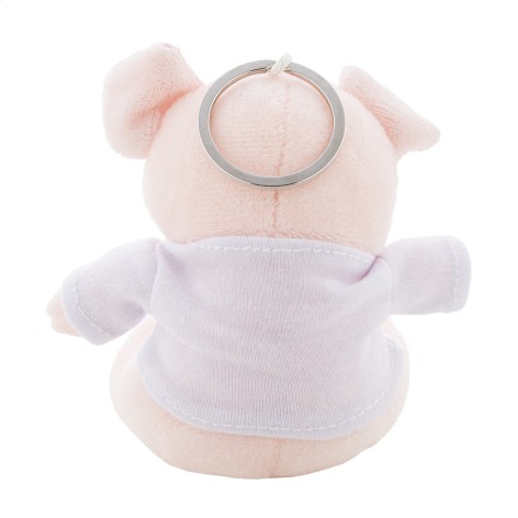 Portachiavi con maialino in peluche
