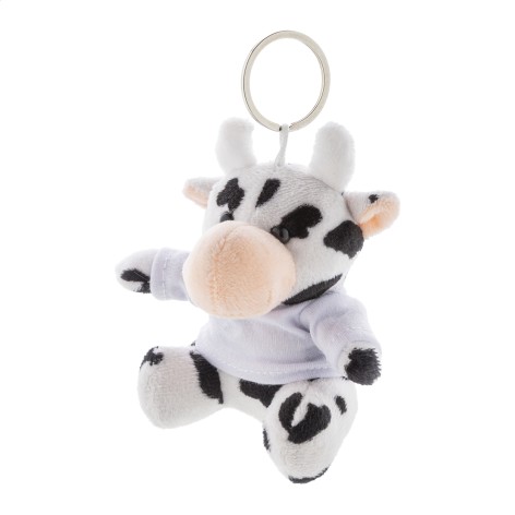 Portachiavi con mucca in peluche