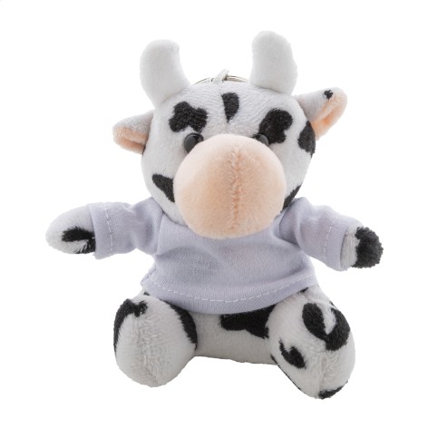 Portachiavi con mucca in peluche