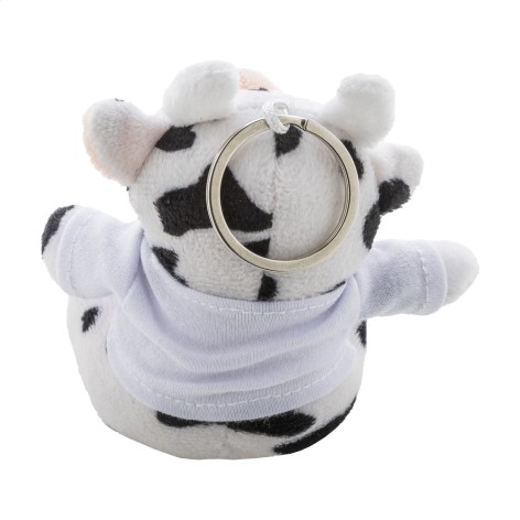 Portachiavi con mucca in peluche
