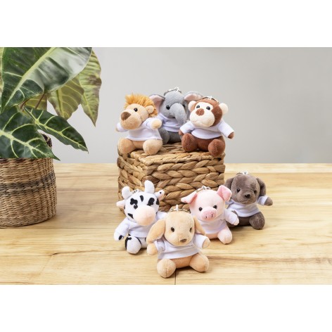Portachiavi con scimmia in peluche