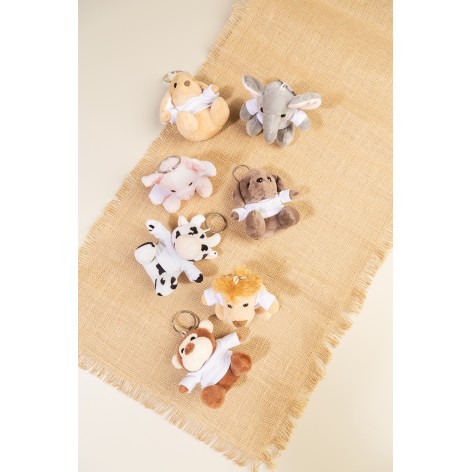 Portachiavi con coniglietto in peluche