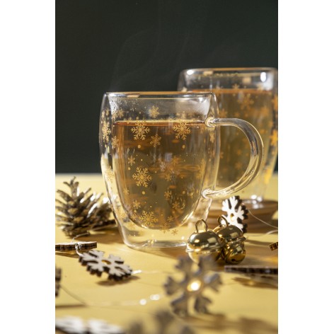 Mug natalizio in vetro borosilicato