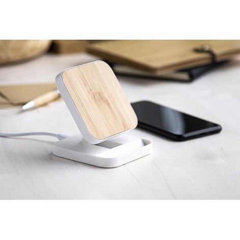 caricabatterie wireless con supporto cellulare