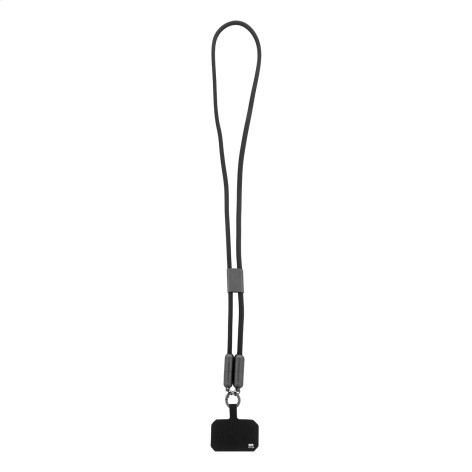 Lanyard in RPET con cavo di ricarica da 60W