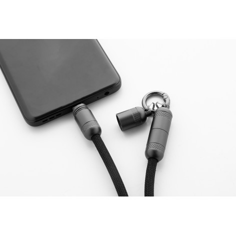 Lanyard in RPET con cavo di ricarica da 60W