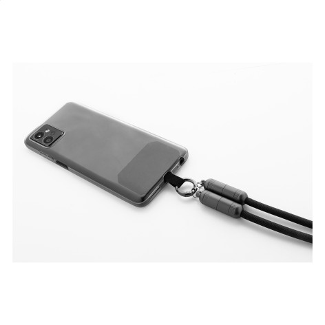 Lanyard in RPET con cavo di ricarica da 60W