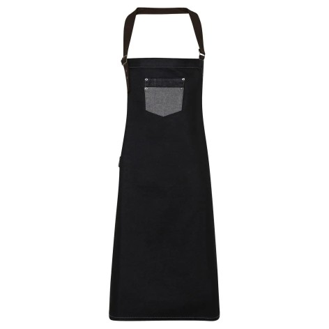 Division Waxed Look Denim With Faux Leather ather